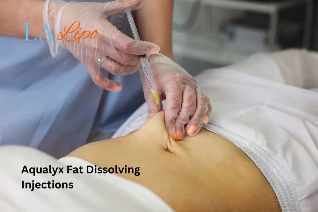 woman having fat dissolving injections Kingsbury in the stomach