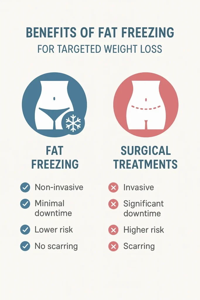 graphic showing the benefits of fat freezing Kingsbury