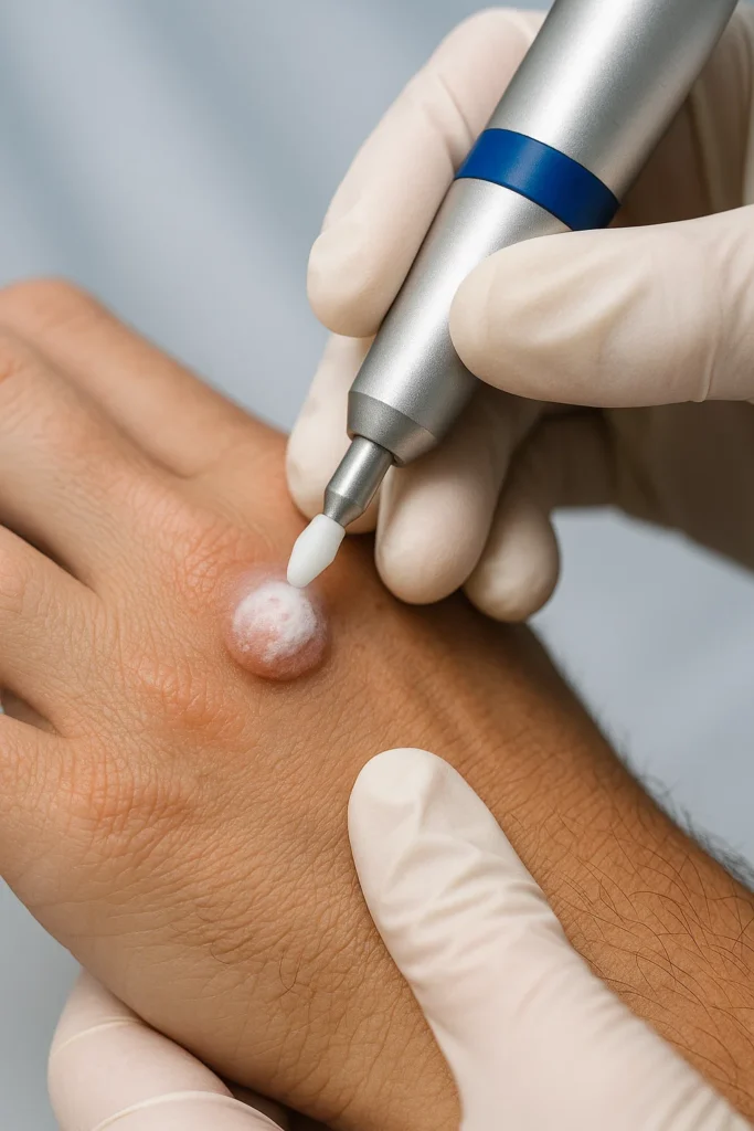 example of wart removal Kingsbury using cryopen