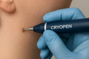 Person receiving skin tag removal Kingsbury