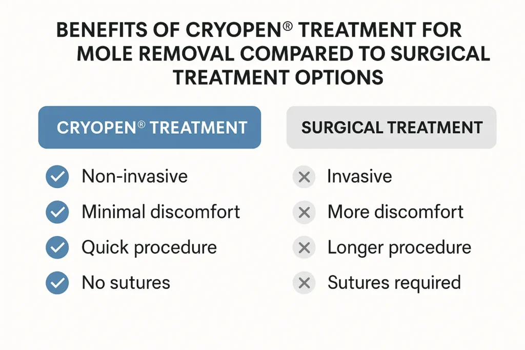 Benefits of facial mole removal Kingsbury - call our team today to book a consultation